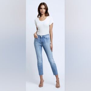L'AGENCE Sada H/R Crop Slim Jean in Summit Size 24